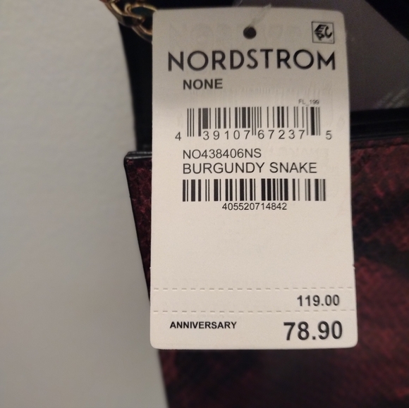 Nordstrom Burgundy Snake Bag - Picture 3 of 3